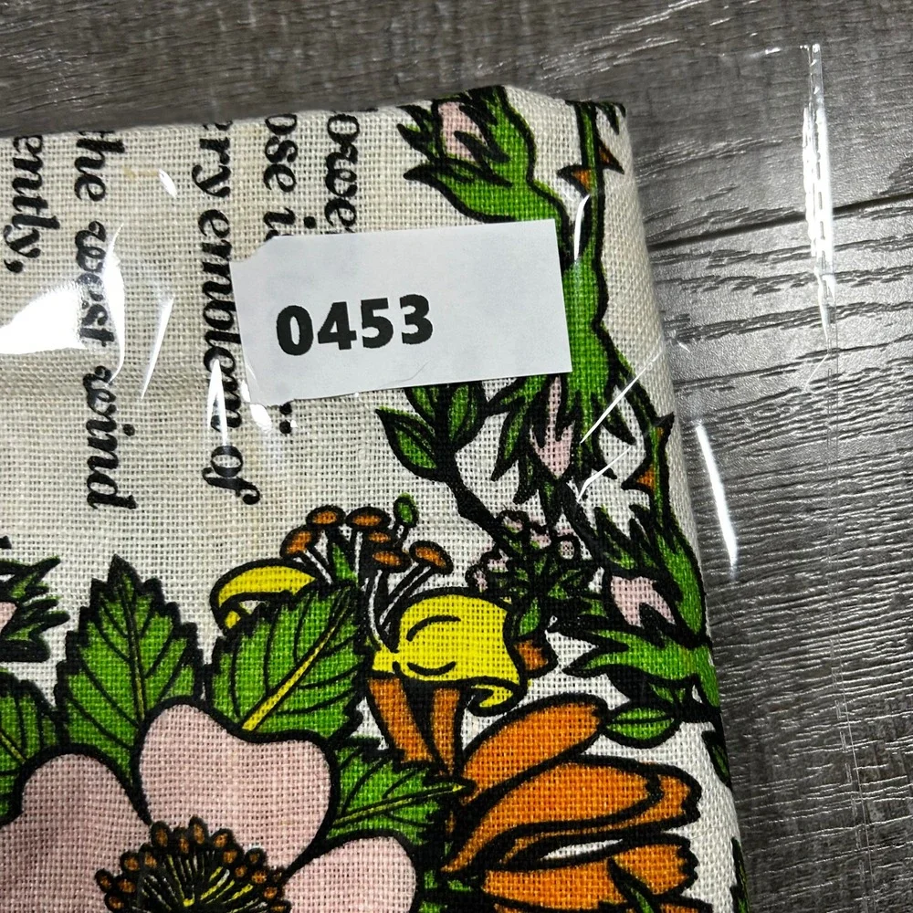Vintage Lamont Shakespeares Flowers Linen Tea Towel Stratford-upon-Avon Erika